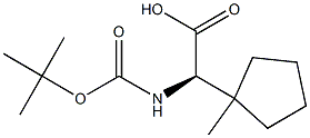 (R)-2-((tert-butoxycarbonyl)amino)-2-(1-methylcyclopentyl)acetic acid 结构式