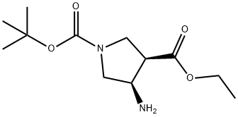 1-(tert-butyl) 3-ethyl (3R,4R)-4-aminopyrrolidine-1,3-dicarboxylate 结构式