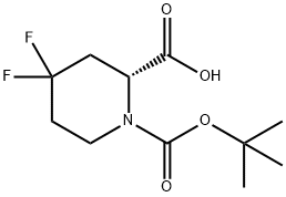 (R)-1-(TERT-BUTOXYCARBONYL)-4,4-DIFLUOROPIPERIDINE-2-CARBOXYLIC ACID 结构式