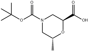 (2S,6R)-4-BOC-6-甲基吗啉-2-羧酸 结构式