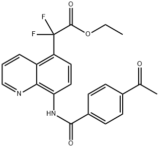 ethyl 2-(8-(4-acetylbenzamido)quinolin-5-yl)-2,2-difluoroacetate 结构式