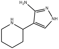 1H-Pyrazol-3-amine, 4-(2-piperidinyl)- 结构式
