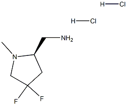 (2R)-4,4-二氟-1-甲基吡咯烷-2-基]甲胺二盐酸盐 结构式