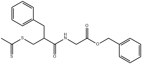 Glycine, N-[1-oxo-2-(phenylmethyl)-3-[(1-thioxoethyl)thio]propyl]-, phenylmethyl ester 结构式