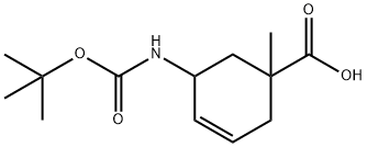 5-((tert-butoxycarbonyl)amino)-1-methylcyclohex-3-enecarboxylic acid* 结构式