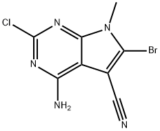 4-氨基-6-溴-2-氯-7-甲基-7H-吡咯并[2,3-D]嘧啶-5-甲腈 结构式