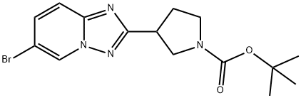 叔-丁基 3-(6-溴-[1,2,4]三唑并[1,5-A]吡啶-2-基)吡咯烷-1-甲酸基酯 结构式