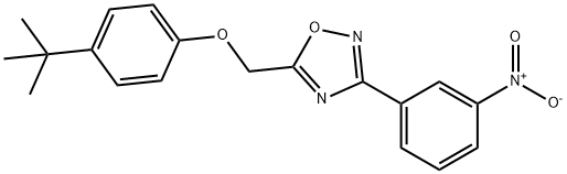 5-{[4-(tert-butyl)phenoxy]methyl}-3-(3-nitrophenyl)-1,2,4-oxadiazole 结构式