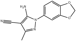 5-Amino-1-benzo[1,3]dioxol-5-yl-3-methyl-1H-pyrazole-4-carbonitrile 结构式