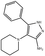 3-phenyl-4-(piperidin-1-yl)-1H-pyrazol-5-amine 结构式