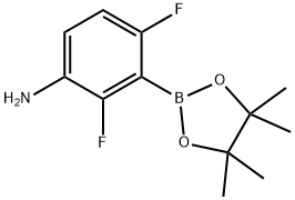 2,4-二氟-3-(4,4,5,5-四甲基-1,3,2-二氧苯并呋喃-2-基)苯胺 结构式