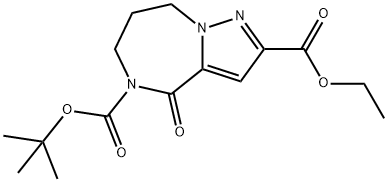 5-叔丁基-2-乙基 4-氧代-7,8-二氢-4H-吡唑并 [1,5-A] [1,4] 二氮杂卓-2,5 (6H)-二羧酸酯 结构式