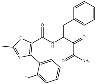 N-(4-AMINO-3,4-DIOXO-1-PHENYLBUTAN-2-YL)-4-(2-FLUOROPHENYL)-2-METHYLOXAZOLE-5-CARBOXAMIDE 结构式