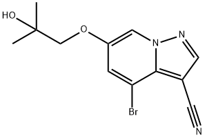 4-溴-6-(2-羟基-2-甲基丙氧基)吡唑并[1,5-A]吡啶-3-腈 结构式