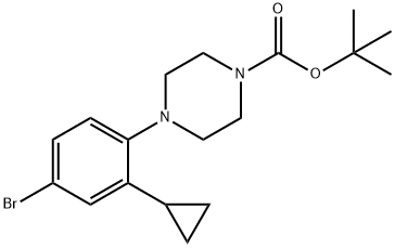 tert-butyl 4-(4-bromo-2-cyclopropylphenyl)piperazine-1-carboxylate 结构式