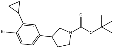 tert-butyl 3-(4-bromo-3-cyclopropylphenyl)pyrrolidine-1-carboxylate 结构式