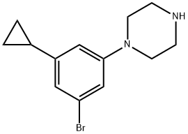 1-(3-bromo-5-cyclopropylphenyl)piperazine 结构式