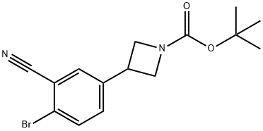 tert-butyl 3-(4-bromo-3-cyanophenyl)azetidine-1-carboxylate 结构式
