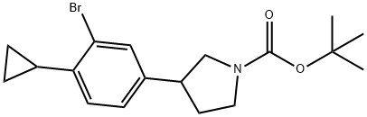 tert-butyl 3-(3-bromo-4-cyclopropylphenyl)pyrrolidine-1-carboxylate 结构式