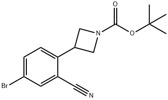 tert-butyl 3-(4-bromo-2-cyanophenyl)azetidine-1-carboxylate 结构式