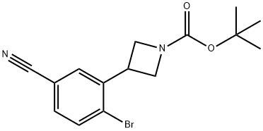 tert-butyl 3-(2-bromo-5-cyanophenyl)azetidine-1-carboxylate 结构式