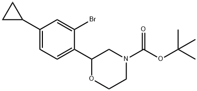 tert-butyl 2-(2-bromo-4-cyclopropylphenyl)morpholine-4-carboxylate 结构式