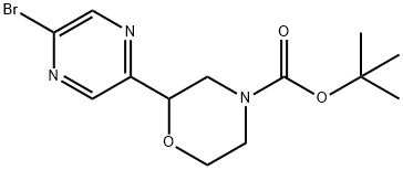 tert-butyl 2-(5-bromopyrazin-2-yl)morpholine-4-carboxylate 结构式