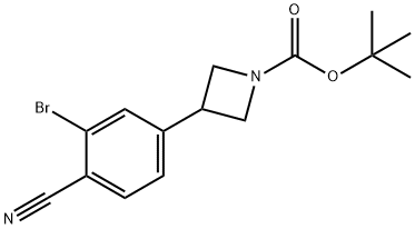 tert-butyl 3-(3-bromo-4-cyanophenyl)azetidine-1-carboxylate 结构式