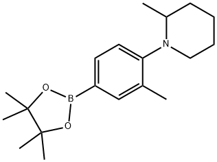 3-Methyl-4-(2-methylpiperidin-1-yl)phenylboronic acid pinacol ester 结构式