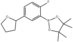 3-(2-tetrahydrofuranyl)-6-fluorophenylboronic acid pinacol ester 结构式