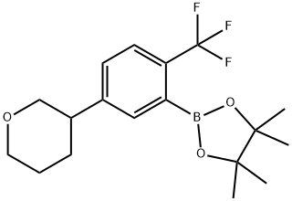 4,4,5,5-tetramethyl-2-(5-(tetrahydro-2H-pyran-3-yl)-2-(trifluoromethyl)phenyl)-1,3,2-dioxaborolane 结构式