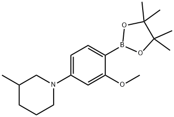 2-Methoxy-4-(3-methylpiperidin-1-yl)phenylboronic acid pinacol ester 结构式