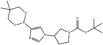1-(N-Boc-Pyrrolidin-3-yl)imidazole-4-boronic acid neopentylglycol ester 结构式