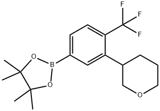 4,4,5,5-tetramethyl-2-(3-(tetrahydro-2H-pyran-3-yl)-4-(trifluoromethyl)phenyl)-1,3,2-dioxaborolane 结构式