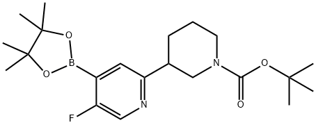 tert-butyl 3-(5-fluoro-4-(4,4,5,5-tetramethyl-1,3,2-dioxaborolan-2-yl)pyridin-2-yl)piperidine-1-carboxylate 结构式