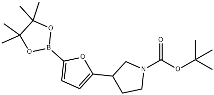 tert-butyl 3-(5-(4,4,5,5-tetramethyl-1,3,2-dioxaborolan-2-yl)furan-2-yl)pyrrolidine-1-carboxylate 结构式