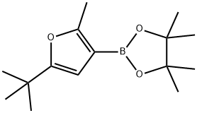 2-Methyl-5-(tert-butyl)furan-3-boronic acid pinacol ester 结构式