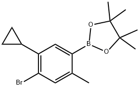 4-Bromo-2-methyl-5-cyclopropylphenylboronic acid pinacol ester 结构式