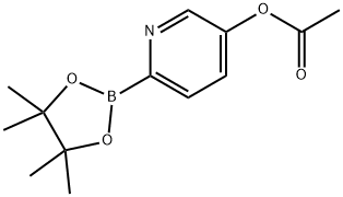 6-(4,4,5,5-四甲基-1,3,2-二氧硼杂环戊烷-2-基)吡啶-3-基乙酸酯 结构式