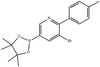 5-Bromo-6-(4-tolyl)pyridine-3-boronic acid pinacol ester 结构式