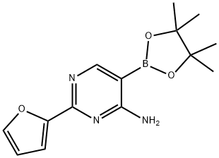 4-Amino-2-(2-furyl)pyrimidine-5-boronic acid pinacol ester 结构式