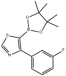 4-(3-Fluorophenyl)thiazole-5-boronic acid pinacol ester 结构式