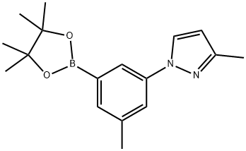 3-methyl-1-(3-methyl-5-(4,4,5,5-tetramethyl-1,3,2-dioxaborolan-2-yl)phenyl)-1H-pyrazole 结构式