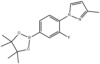 3-Fluoro-4-(3-methyl-1H-pyrazol-1-yl)phenylboronic acid pinacol ester 结构式