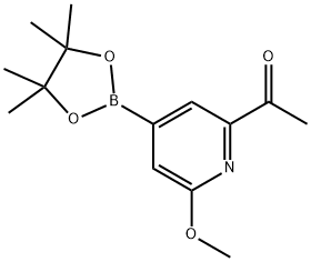 2-Methoxy-6-acetylpyridine-4-boronic acid pinacol ester 结构式