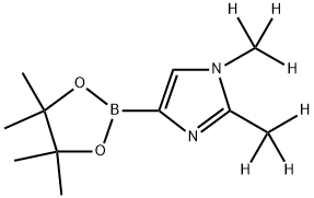 1,2-bis(methyl-d3)-4-(4,4,5,5-tetramethyl-1,3,2-dioxaborolan-2-yl)-1H-imidazole 结构式