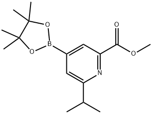 methyl 6-isopropyl-4-(4,4,5,5-tetramethyl-1,3,2-dioxaborolan-2-yl)picolinate 结构式