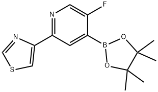 5-Fluoro-2-(thiazol-4-yl)pyridine-4-boronic acid pinacol ester 结构式