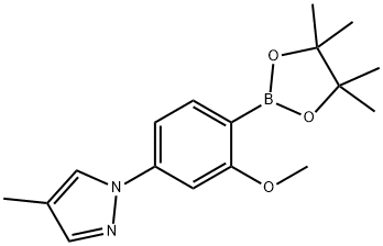 2-Methoxy-4-(4-methyl-1H-pyrazol-1-yl)phenylboronic acid pinacol ester 结构式