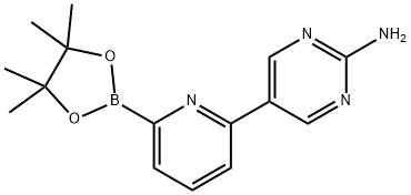 6-(2-Amino-4-pyrimidyl)pyridine-2-boronic acid pinacol ester 结构式